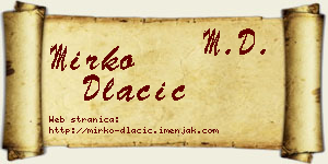 Mirko Dlačić vizit kartica